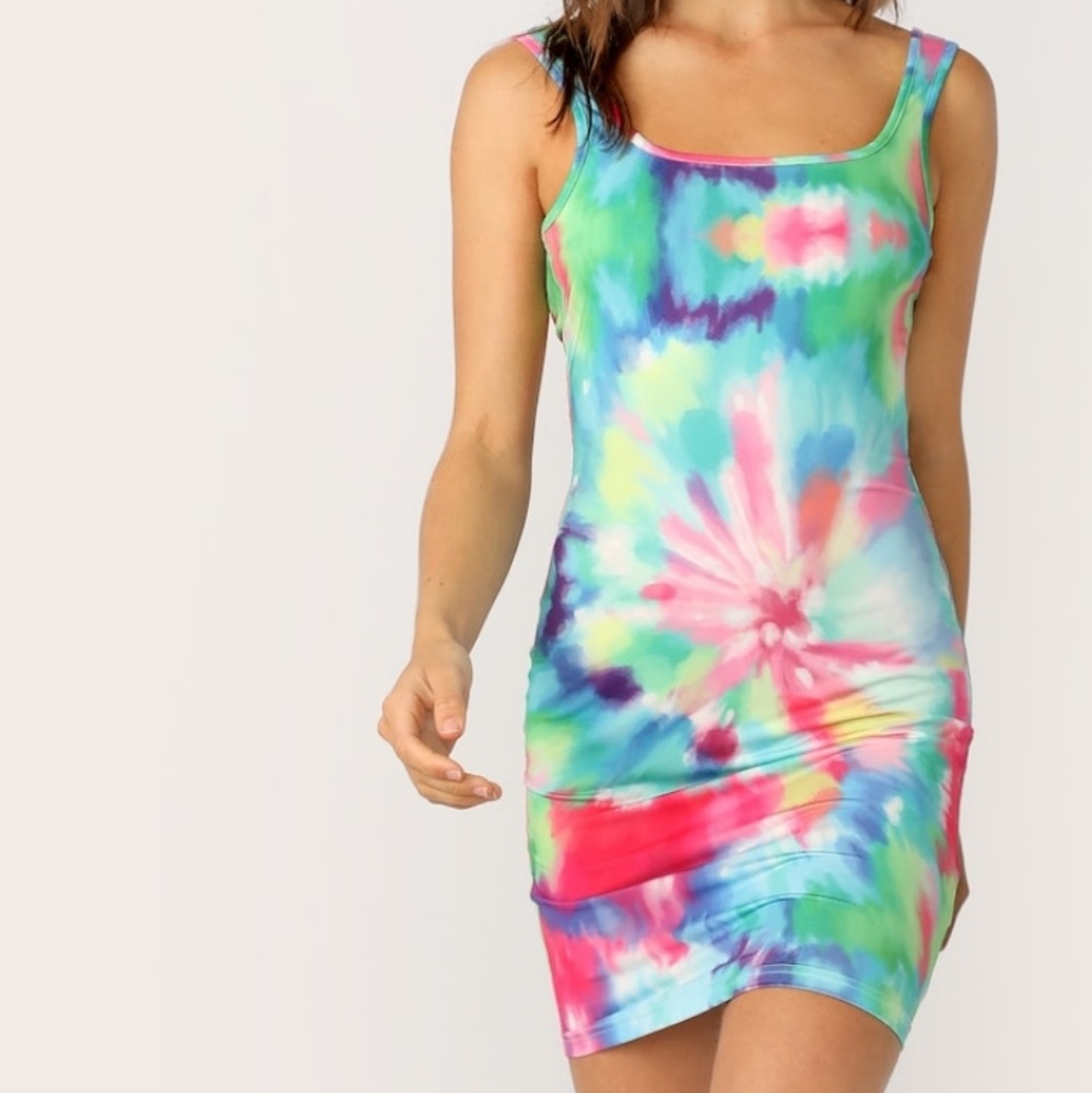 💜TIE DYE BODYCON TANK DRESS💜